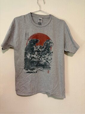 XL Godzilla attack temple t shirt pacific rim short sleeve